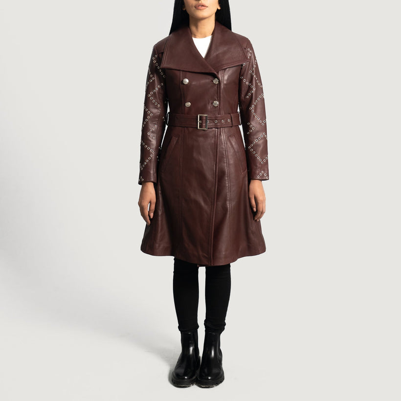 Missoni Bordeaux Trench in Pelle da Donna