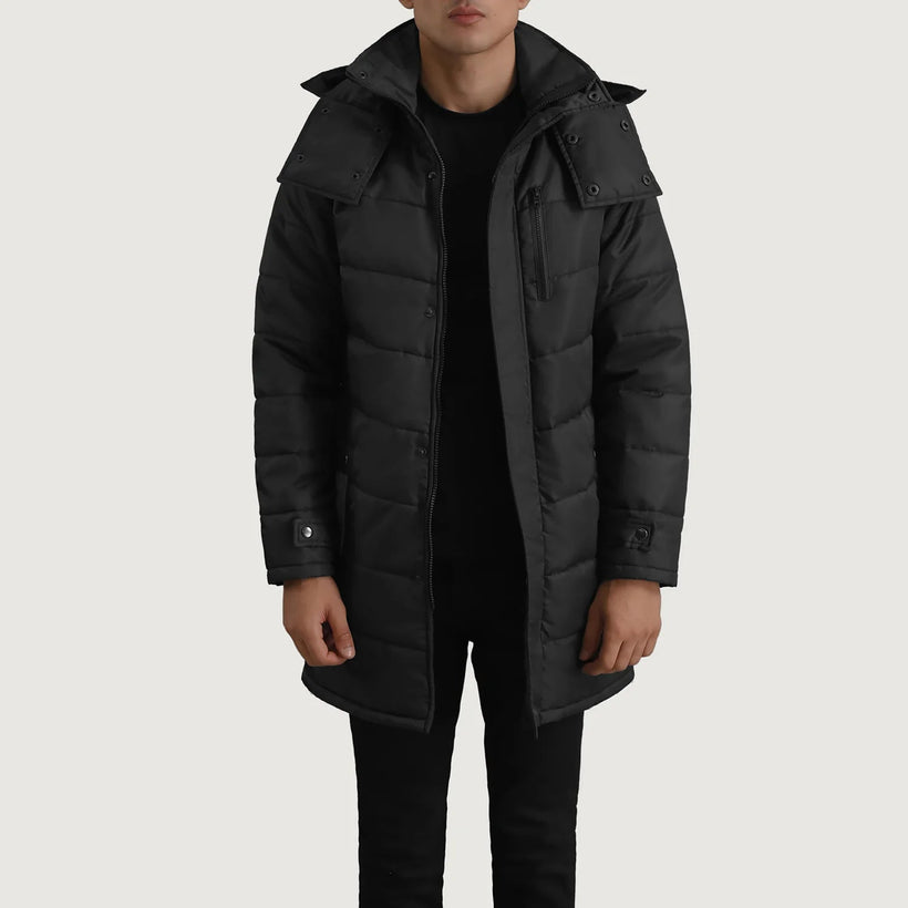 Moore Nero Hooded Parka da Uomo