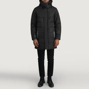 
Moore Nero Hooded Parka da Uomo - Vista laterale che mostra il taglio ergonomico delle maniche