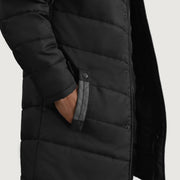 
Dettaglio ravvicinato of Classic Collar & Zipper With Snap Button Placket Hardware on Moore Nero Hooded Parka da Uomo