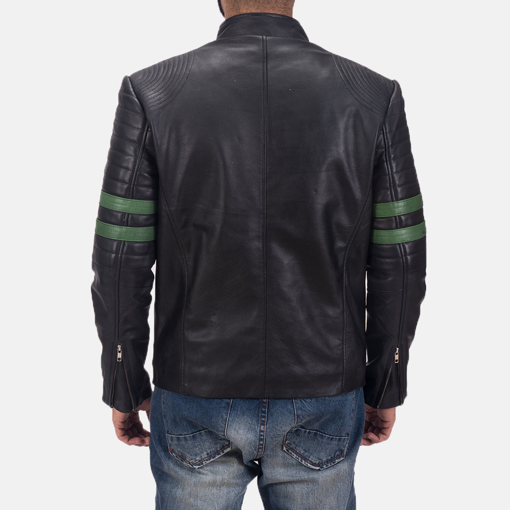 Dettaglio ravvicinato of Band &amp; Zipper Hardware on Night Trooper Giacca in Pelle da Uomo