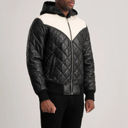 
Tan Brown Sheepskin Leather Bomber Jacket - Vista posteriore con spalle definite e orlo pulito