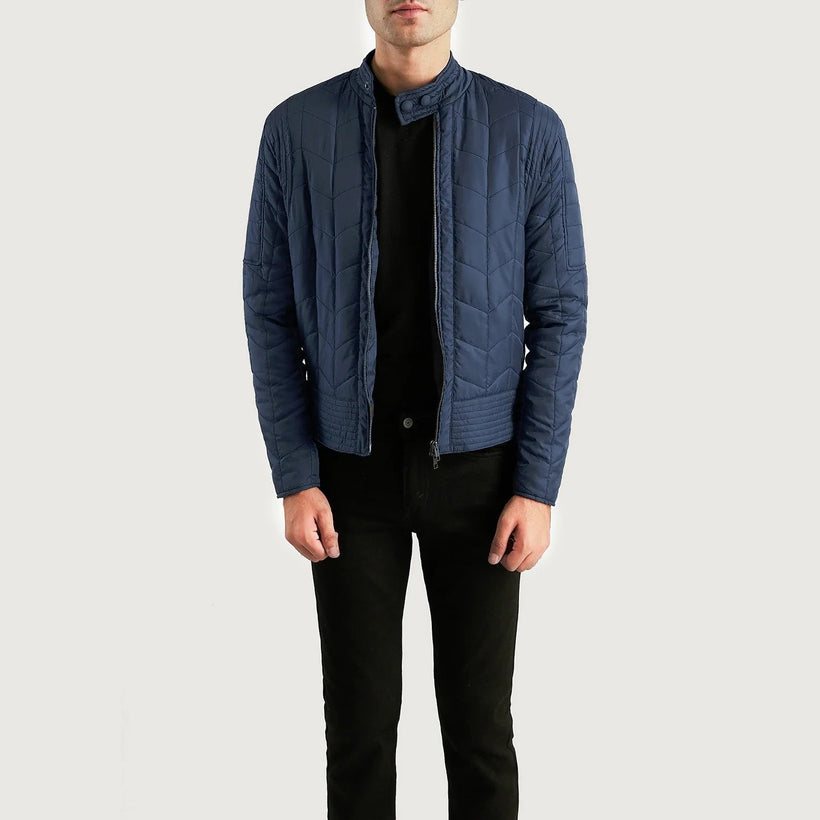 Nyle Trapuntato Windbreaker Giacca in Pelle da Uomo