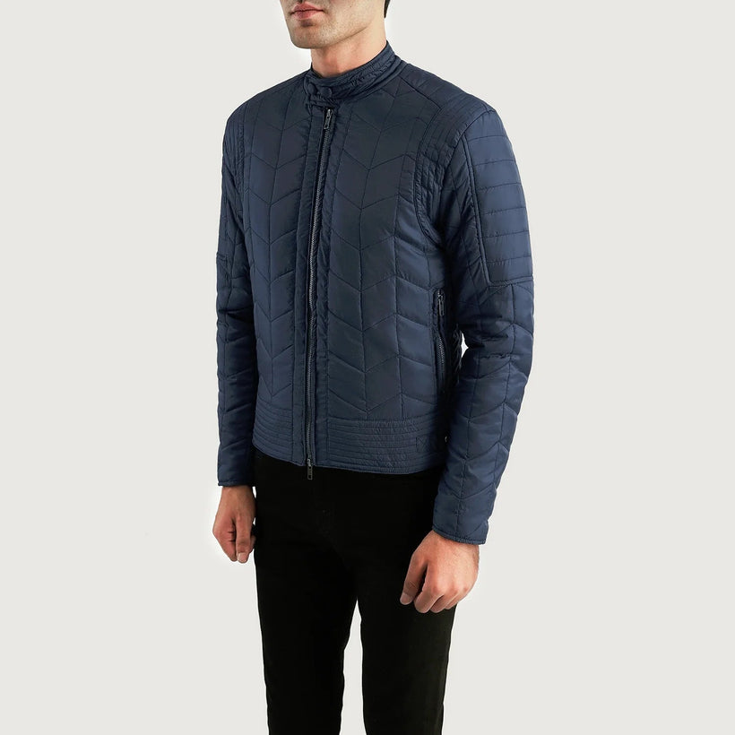 Nyle Trapuntato Windbreaker Giacca in Pelle da Uomo