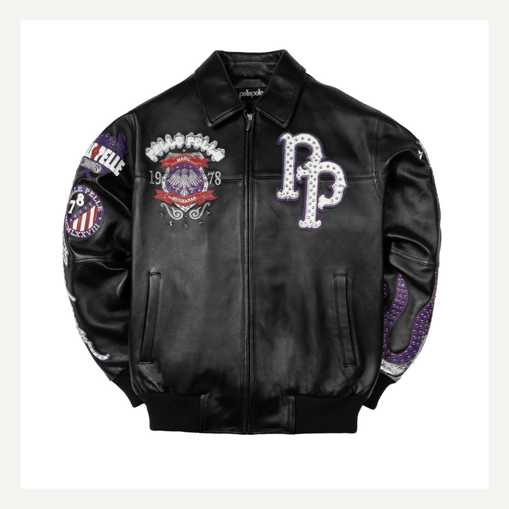 
World Famous Varsity Giacca in Pelle da Donna