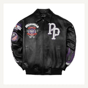
World Famous Varsity Giacca in Pelle da Donna