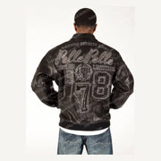 
Encrusted Varsity Giacca in Pelle da Donna