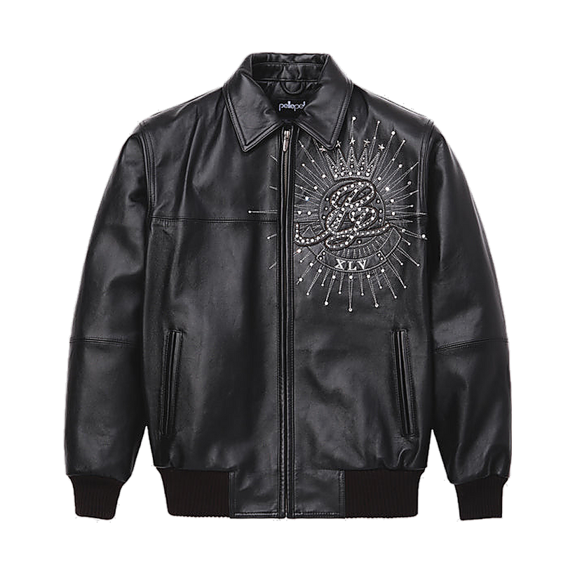 Premium Embroidered Giacca in Pelle da Donna