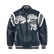 
Encrusted Varsity Giacca in Pelle (Navy) da Donna