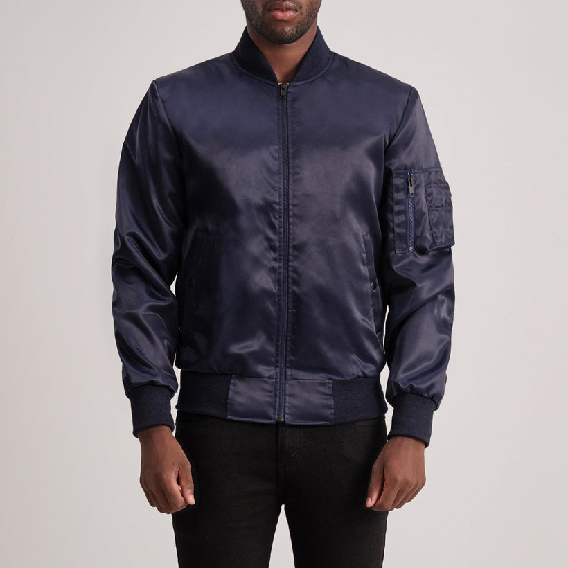 Quinton MA-1 Blu Bomber in Pelle da Uomo