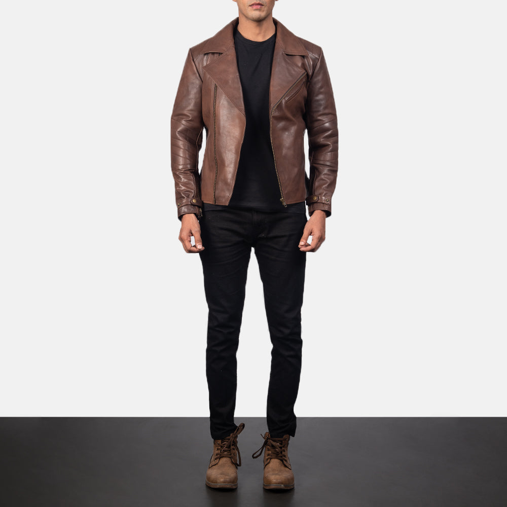 Raiden Giacca Biker in Pelle da Uomo – Vista prodotto alternativa 4