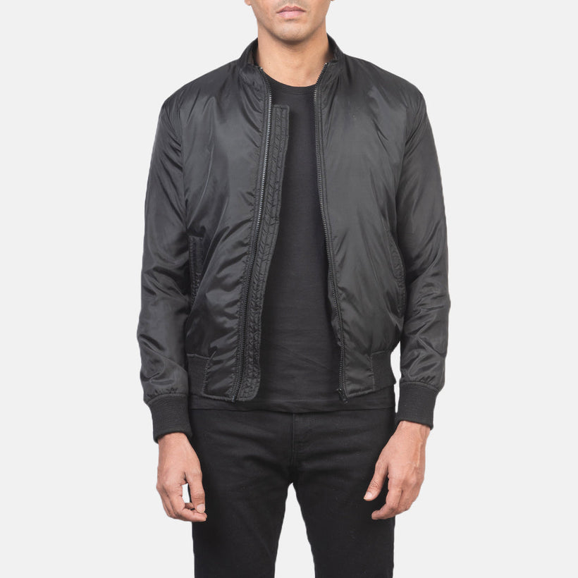 Ramon Nero Bomber in Pelle da Uomo