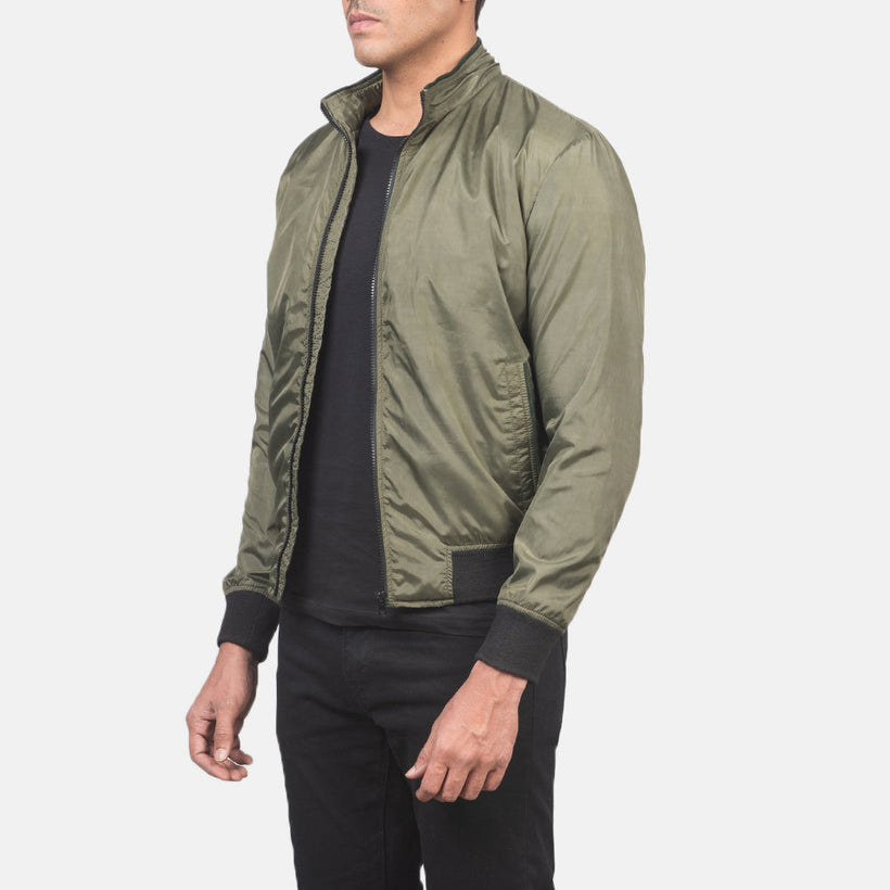 Ramon Verde Bomber in Pelle da Uomo