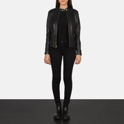 Rave Marrone Giacca Biker in Pelle da Donna – Vista prodotto alternativa 4
