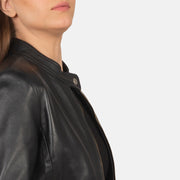 Rave Marrone Giacca Biker in Pelle da Donna – Vista prodotto alternativa 6