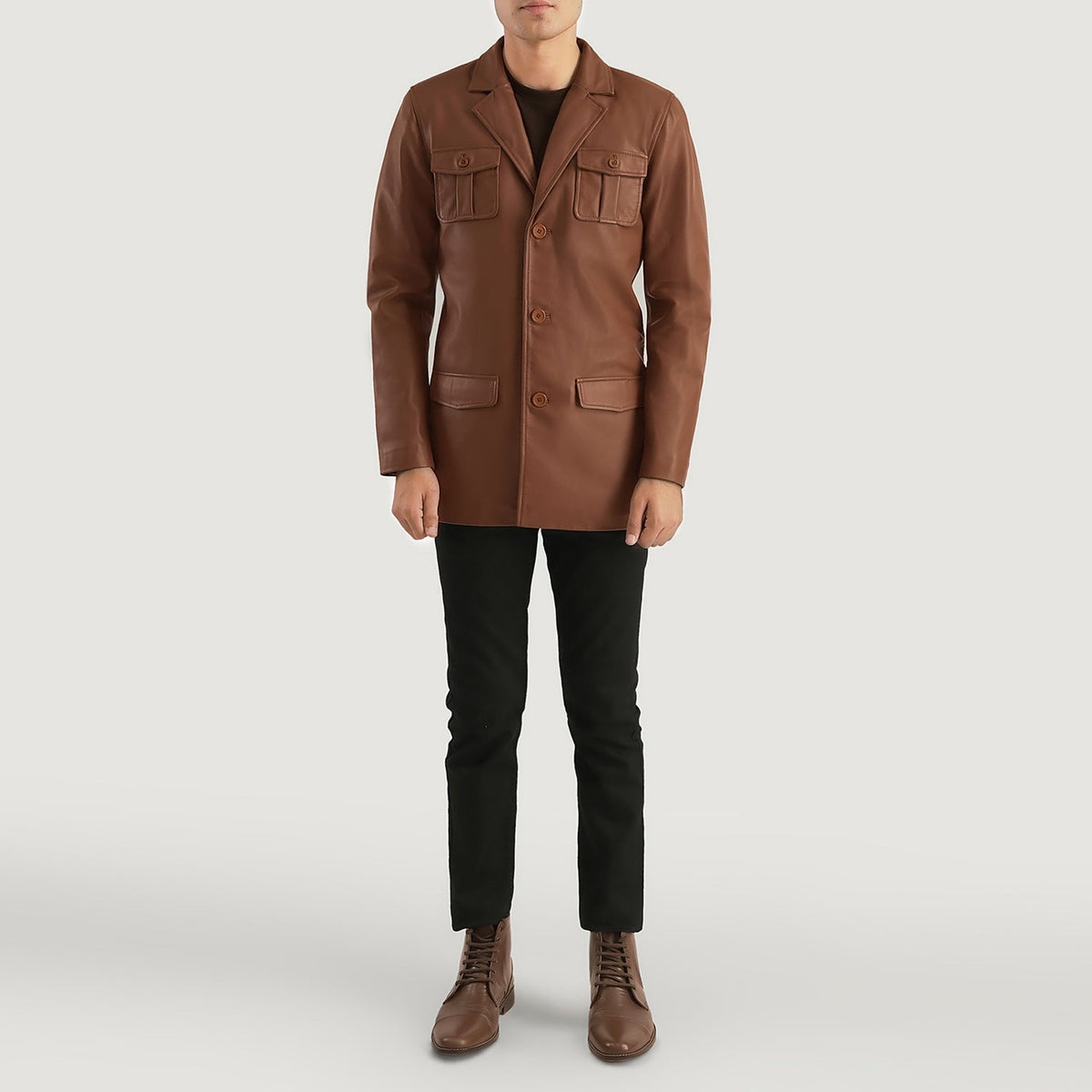 Ray Cutler Giacca in Pelle da Uomo – Vista prodotto alternativa 3