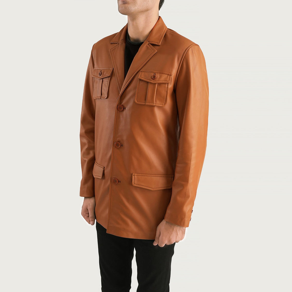 Ray Cutler Giacca in Pelle da Uomo – Vista prodotto alternativa 2