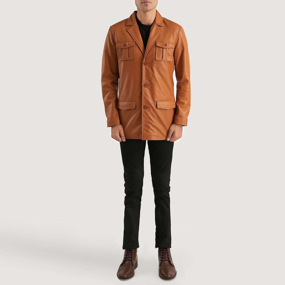 Ray Cutler Giacca in Pelle da Uomo – Vista prodotto alternativa 3