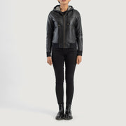 
Rebella Hooded Bomber in Pelle da Donna – alternate product view 3