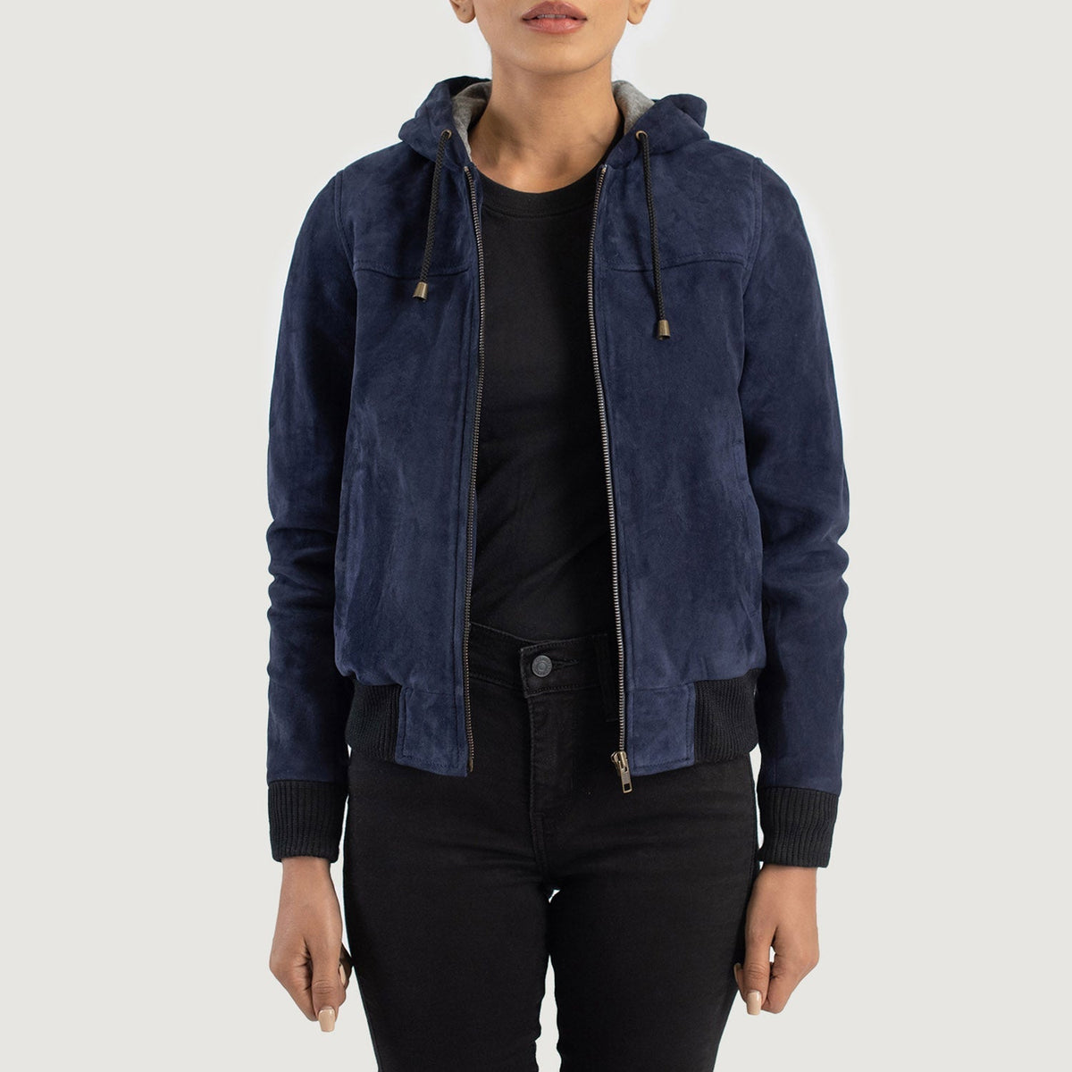 
Rebella Hooded Bomber in Pelle da Donna – alternate product view 1
