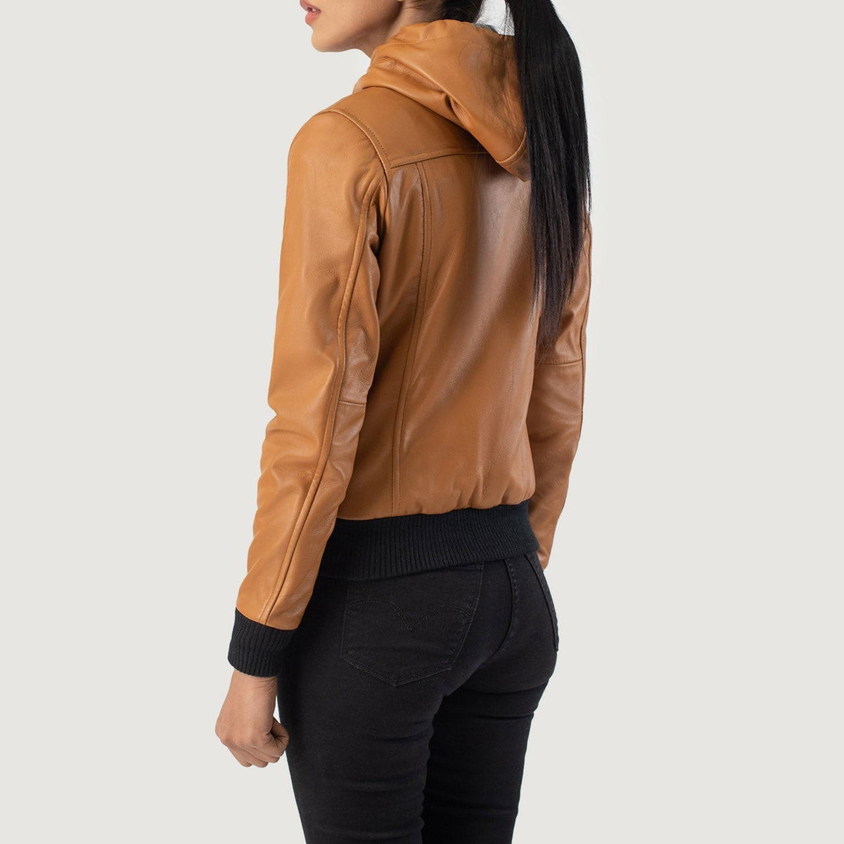 
Rebella Hooded Bomber in Pelle da Donna – alternate product view 5