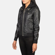 Roslyn Hooded Bomber in Pelle da Donna – Vista prodotto alternativa 2