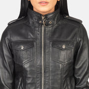 Roslyn Hooded Bomber in Pelle da Donna – Vista prodotto alternativa 6