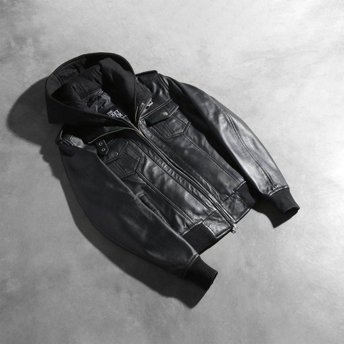 Roslyn Hooded Bomber in Pelle da Donna – Vista prodotto alternativa 7
