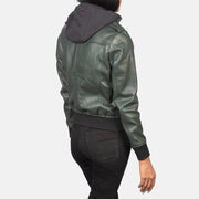 Roslyn Hooded Bomber in Pelle da Donna – Vista prodotto alternativa 5