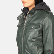 Roslyn Hooded Bomber in Pelle da Donna – Vista prodotto alternativa 6