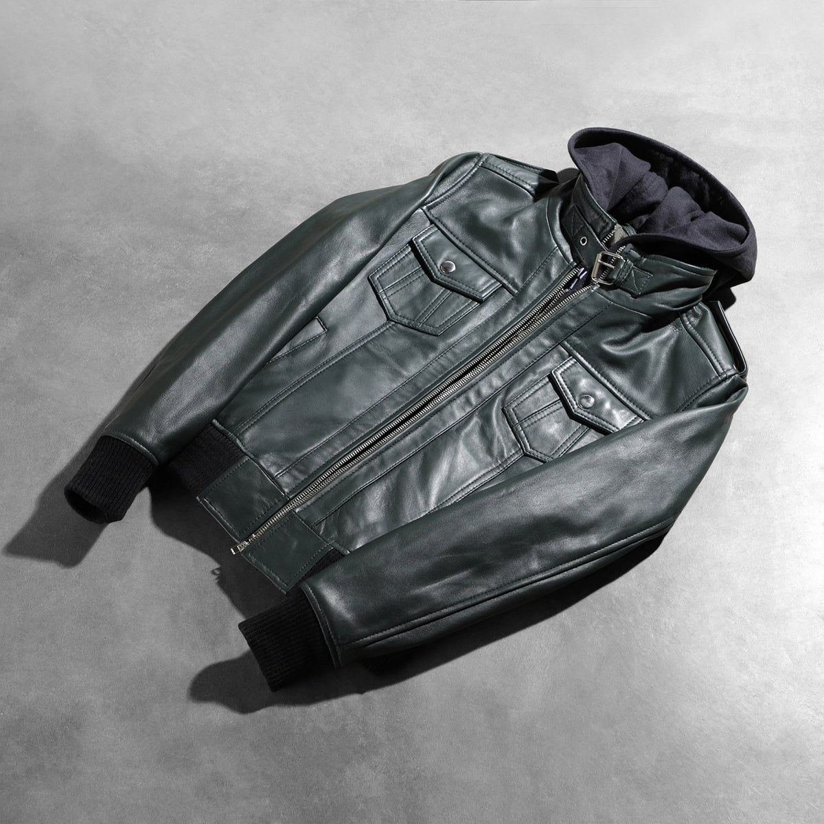 Roslyn Hooded Bomber in Pelle da Donna – Vista prodotto alternativa 8
