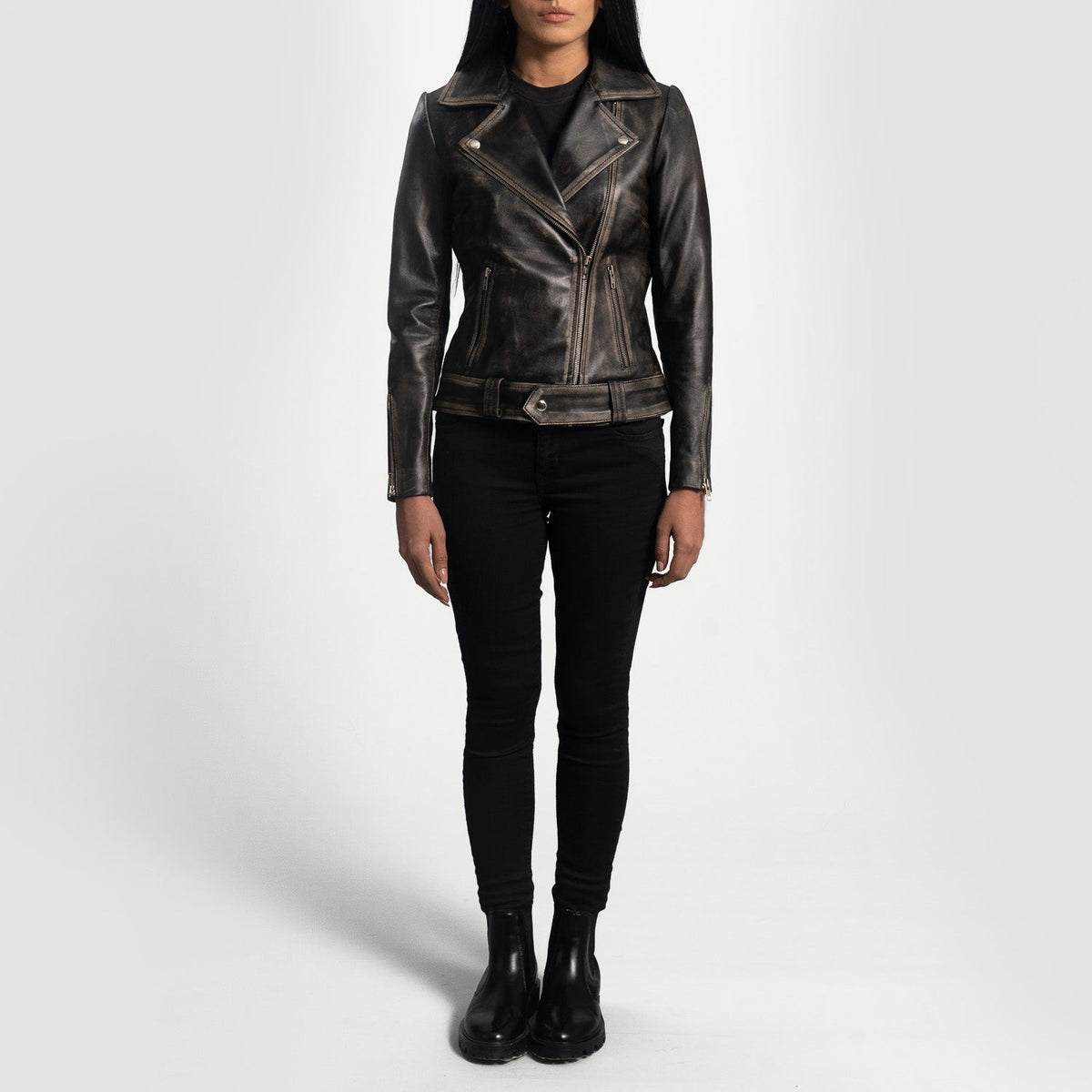 Rumy Bordeaux Giacca Biker in Pelle da Donna – Vista prodotto alternativa 3