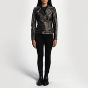Rumy Bordeaux Giacca Biker in Pelle da Donna – Vista prodotto alternativa 3