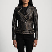 Rumy Bordeaux Giacca Biker in Pelle da Donna – Vista prodotto alternativa 4