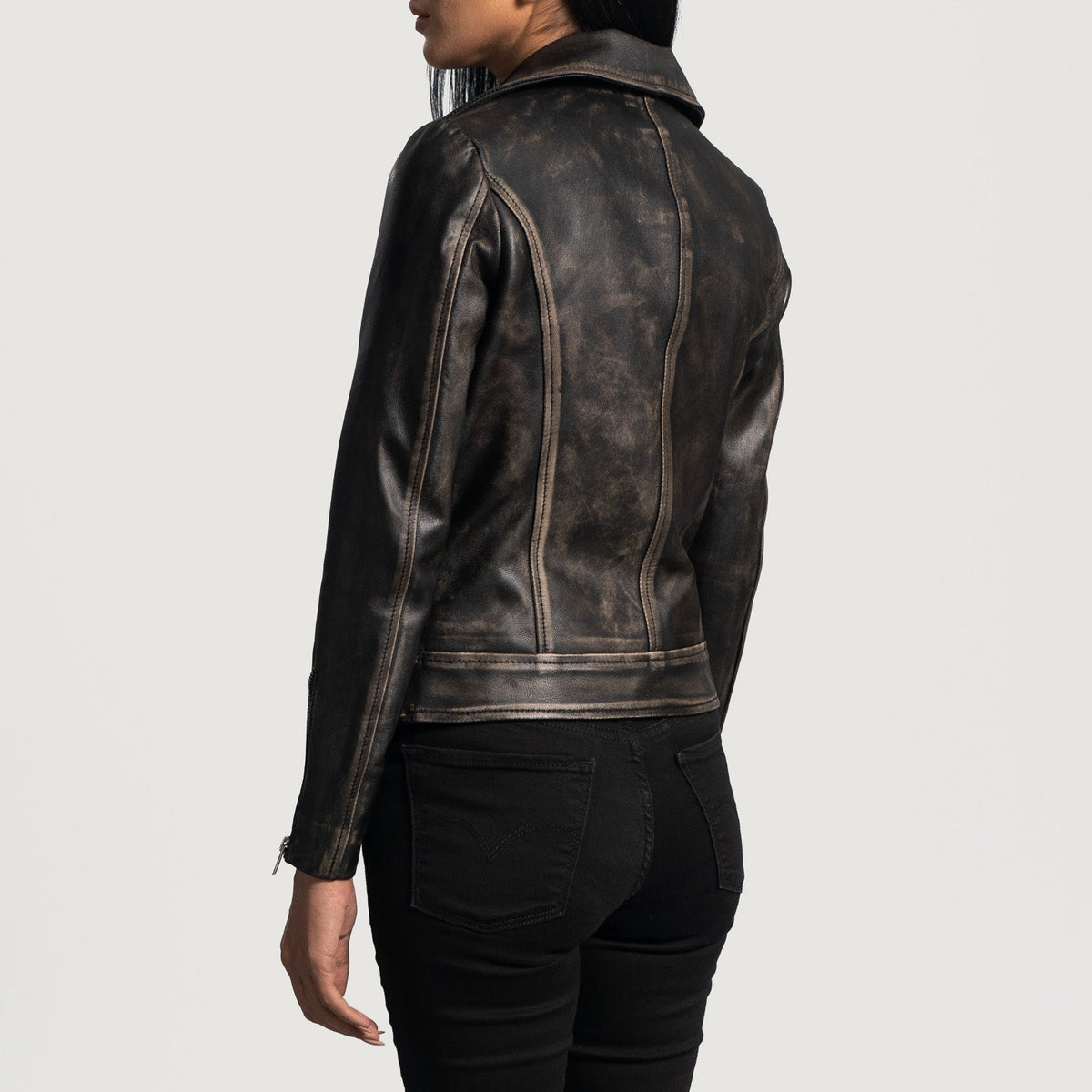 Rumy Bordeaux Giacca Biker in Pelle da Donna – Vista prodotto alternativa 5
