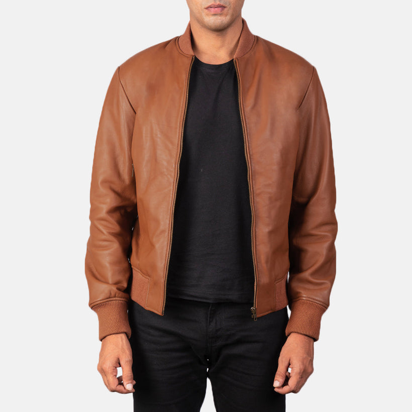 Shane Marrone Bomber in Pelle da Uomo
