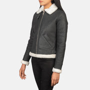 Sherilyn B-3 Nero Bomber in Pelle da Donna – Vista prodotto alternativa 2