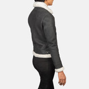 Sherilyn B-3 Nero Bomber in Pelle da Donna – Vista prodotto alternativa 5