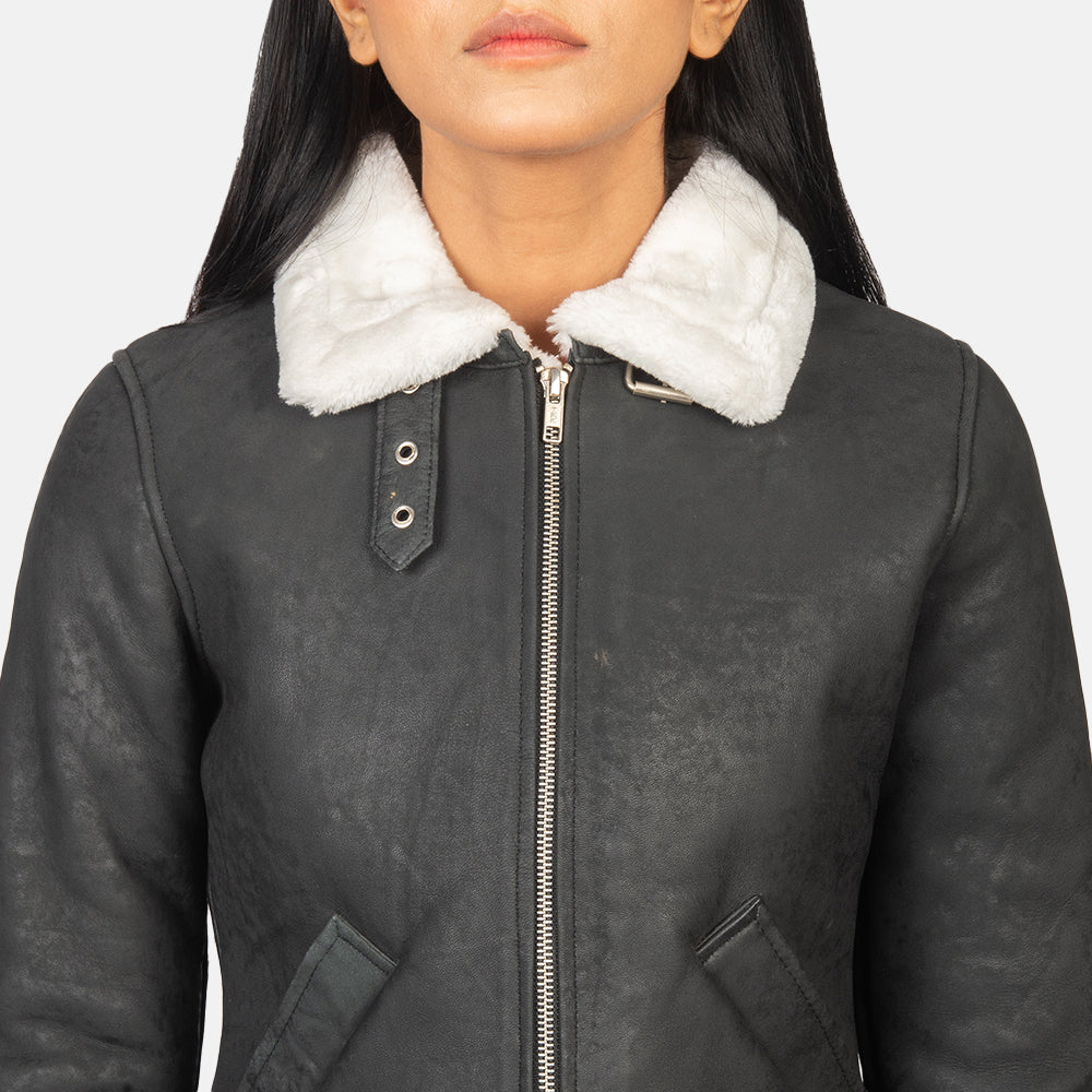 Sherilyn B-3 Nero Bomber in Pelle da Donna – Vista prodotto alternativa 6
