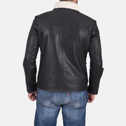 
Snow Cole Nero Giacca in Pelle da Uomo - Vista laterale che mostra il taglio ergonomico delle maniche