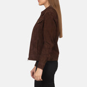 
Suzy Trucker Marrone Giacca in Pelle da Donna – alternate product view 3