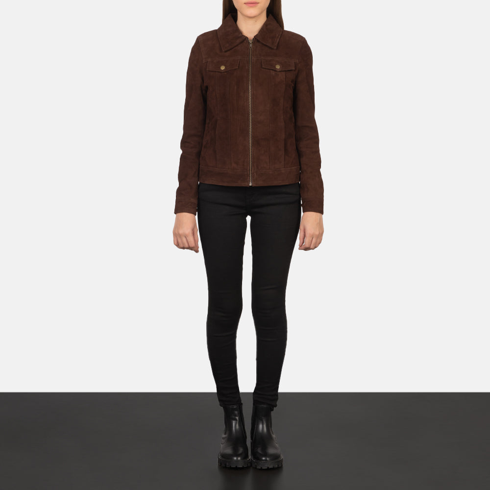 
Suzy Trucker Marrone Giacca in Pelle da Donna – alternate product view 4