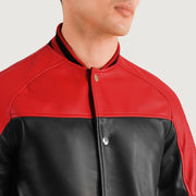 
Terrance Nero Varsity Giacca in Pelle da Uomo – alternate product view 3