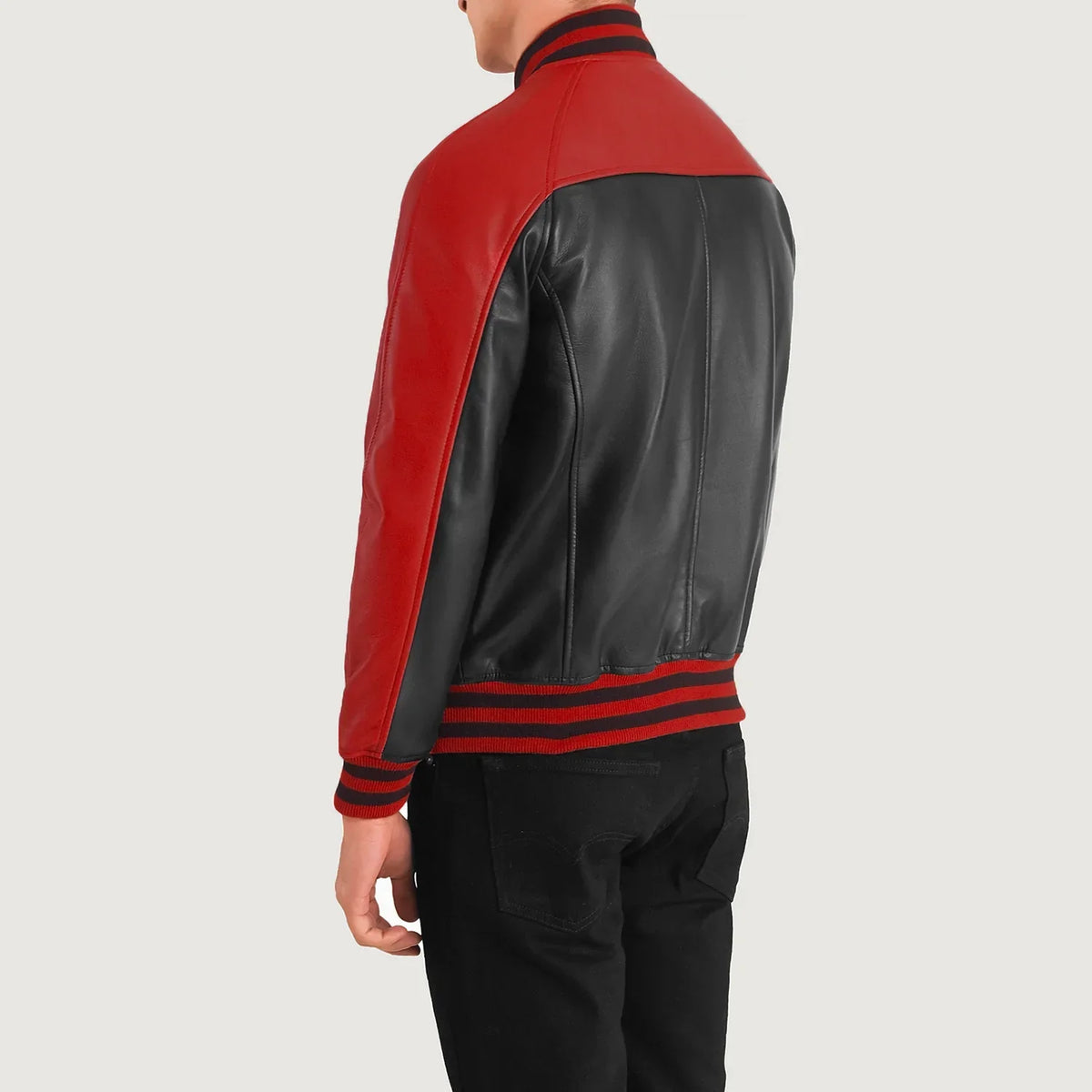 
Terrance Nero Varsity Giacca in Pelle da Uomo – alternate product view 4
