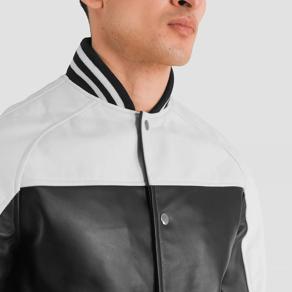 
Terrance Nero Varsity Giacca in Pelle da Uomo – alternate product view 6