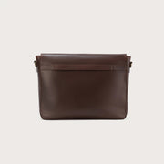 
The Carismatico Vintage Brown Leather Messenger Bag For Men & Women - Profilo laterale strutturato con profondità del soffietto