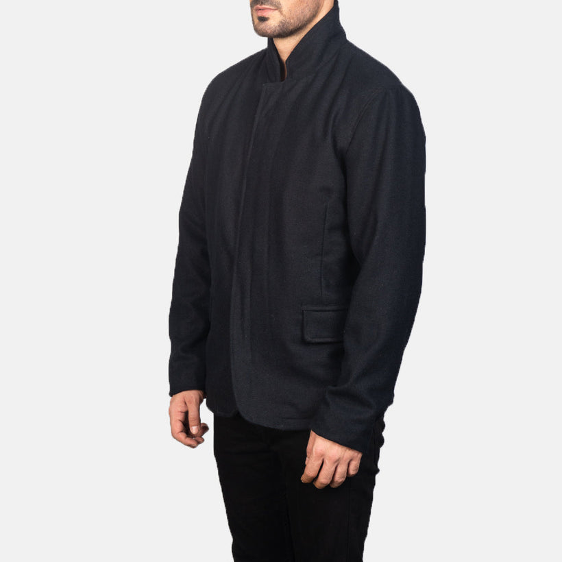 Thomas Nero Wool Giacca in Pelle da Uomo