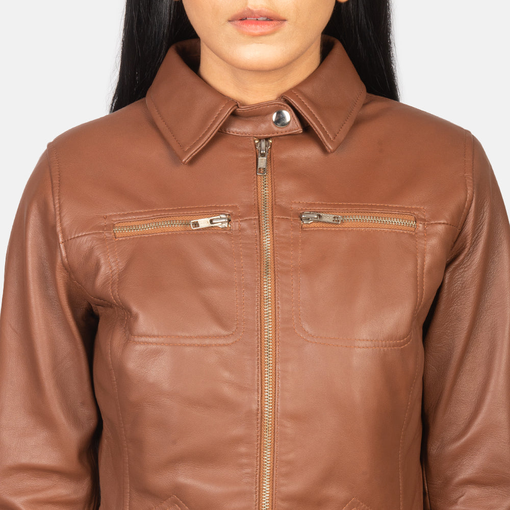 Tomachi Rosso Giacca in Pelle da Donna – Vista prodotto alternativa 6