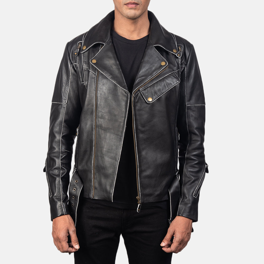 Vera pelle bovina Grain Texture &amp; Heavy-Duty Seam Stitching Detail