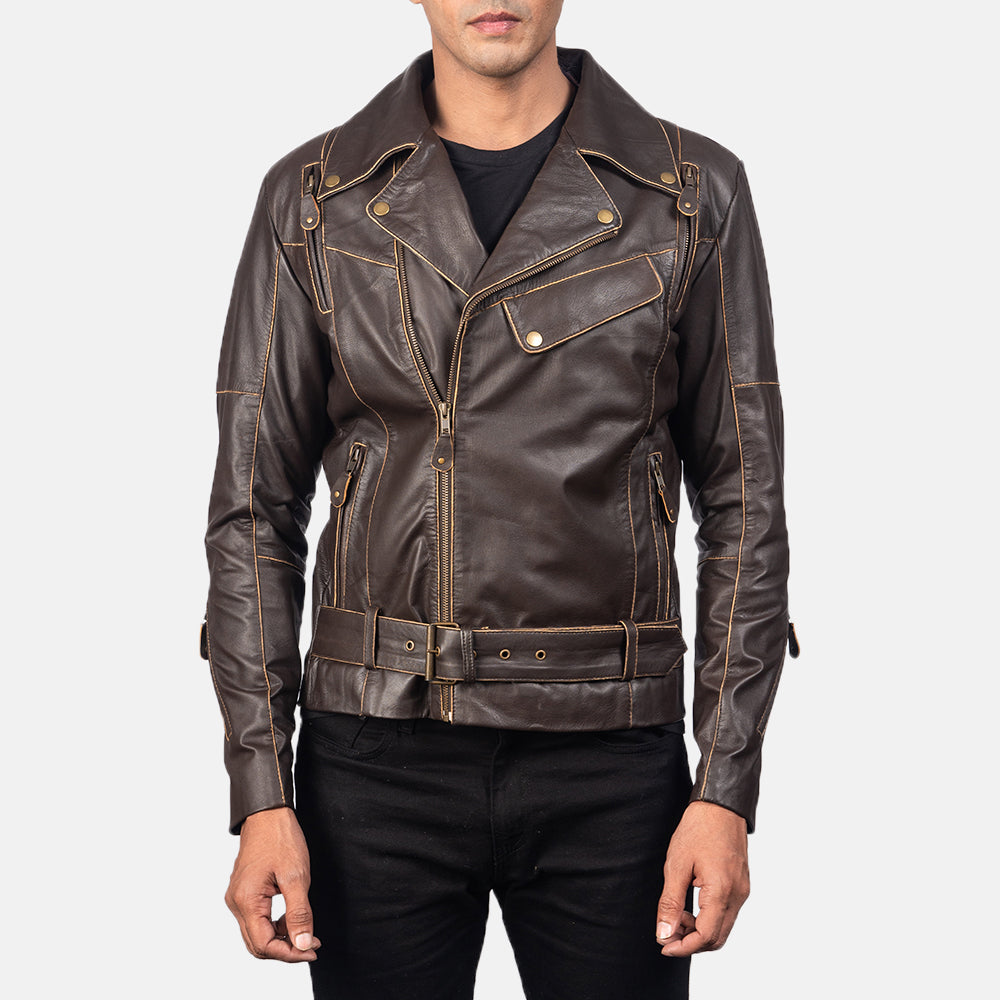 Vincent Nero Giacca Biker in Pelle da Uomo – Vista prodotto alternativa 3